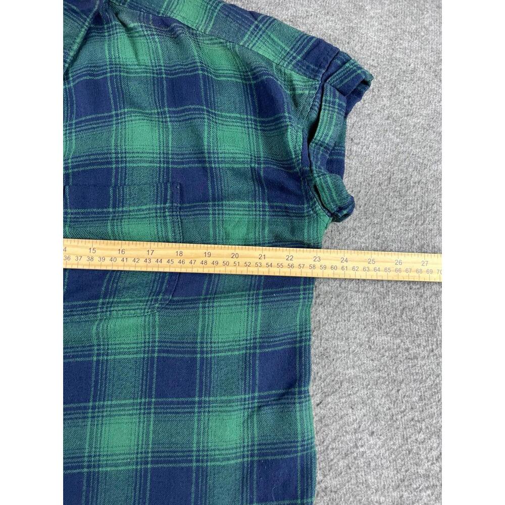 American‎ Eagle Green and Navy Plaid Short Sleeve Shirt Size Medium - Picture 4 of 5